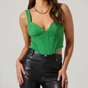 ASTR The Label Green corset top Size M
